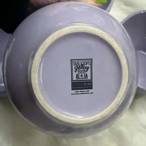 Tabletops Gallery Over & Over Restaurant Quality Set of 4 Purple Ceramic Bowls - Picture 4 of 7